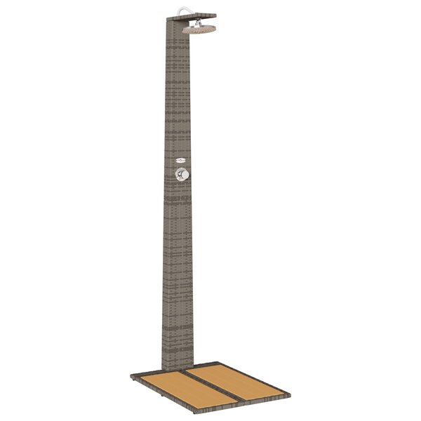vidaXL Douche de jardin Grise 60x80x214 cm Poly Rattan
