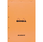 Bloc ORANGE Audit 21x31,8 80F agrafées 80g multicolonnes RHODIA