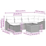 vidaXL Ensemble de Canapé de Jardin 7 Pièces avec Coussins Noir Poly Rattan