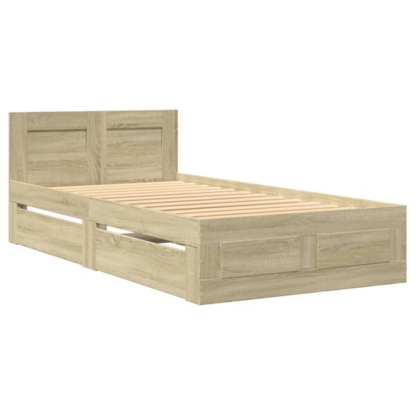 vidaXL Cadre de lit tête de lit chêne sonoma 90x190 cm bois ingénierie