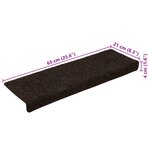 vidaXL Tapis d'escalier 15 Pièces Tissu aiguilleté 65x21x4 cm Marron