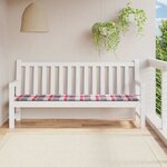 vidaXL Coussin de banc de jardin motif à carreaux rouges 200x50x4 cm