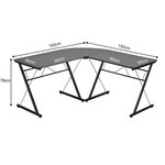 Bureau d'ordinateur en forme de L détachable à angle réversible 150x150x76cm noir 20_0004835