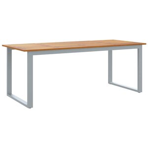 vidaXL Table de jardin pour repas Gris 200 x 90 x 75 cm