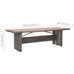 vidaXL Ensemble à manger d'extérieur 9Pièces coussins Résine tressée Gris