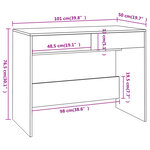 vidaXL Bureau Chêne sonoma 101x50x76 5 cm Bois d'ingénierie