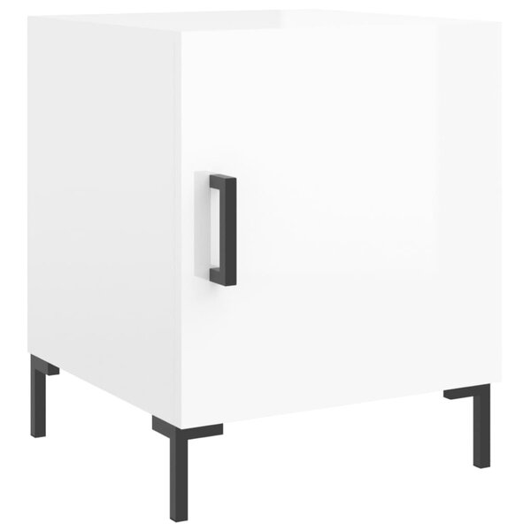 vidaXL Table de chevet blanc brillant 40x40x50 cm bois d’ingénierie