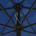 vidaXL Parasol avec LED et mât en aluminium 270 cm Bleu azuré