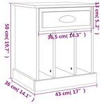 vidaXL Tables de chevet 2 Pièces chêne sonoma 43x36x50 cm