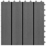 vidaXL Carreaux de terrasse WPC 30x30 cm 11 Pièces 1 m2 Gris