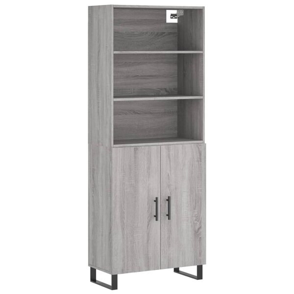 vidaXL Buffet haut Sonoma gris 69 5x34x180 cm Bois d'ingénierie