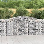 vidaXL Paniers à gabions arqués 4 Pièces 400x50x100/120 cm Fer galvanisé