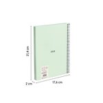 Cahier à Spirale Milan Serie 1918 Format A5 Grille 5x5mm - 80 Feuilles de 95 gr/m2 - Microperforé  2 Trous - Coloris Vert