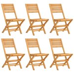 vidaXL Chaises de jardin pliantes lot de 6 47x62x90cm bois massif teck