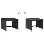 vidaXL Tabourets de jardin et coussins lot de 4 noir 41x41x36 cm rotin