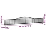 vidaXL Paniers à gabions arqués 6 Pièces 400x30x40/60 cm Fer galvanisé