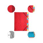 Trieur Agrafé Avec Élastiques 24 Compartiments - Rouge - X 8 - Exacompta