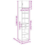 vidaXL Armoire de rangement mince blanc 45x42 5x225 cm
