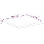vidaXL Dessus de table à bord vivant 80x80x2 5 cm bois massif manguier
