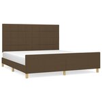 vidaXL Cadre de lit avec tête de lit Marron foncé 180x200 cm Tissu