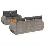 vidaXL Salon de jardin 6 Pièces avec coussins gris résine tressée