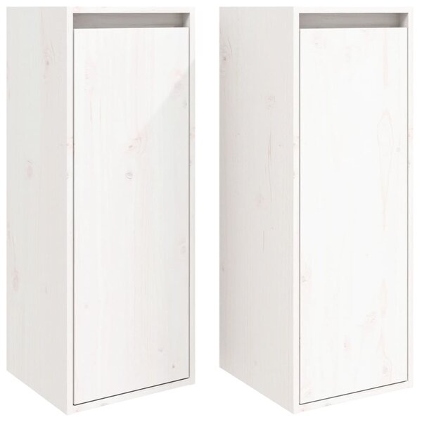 vidaXL Armoires murales 2 Pièces Blanc 30x30x80 cm Bois de pin massif