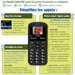 Le classic initial 4G, téléphone portable senior 100% ADAPTIF et Débloqué