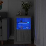 vidaXL Armoire latérale et lumières LED sonoma gris bois d'ingénierie