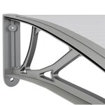 vidaXL Auvent de porte Gris 300x100 cm Polycarbonate