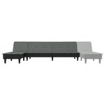 vidaXL Canapé-lit en forme de L gris foncé 255x140x70 cm tissu