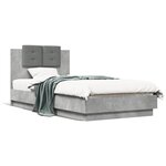 vidaXL Cadre de lit tête de lit gris béton 75x190 cm bois ingénierie