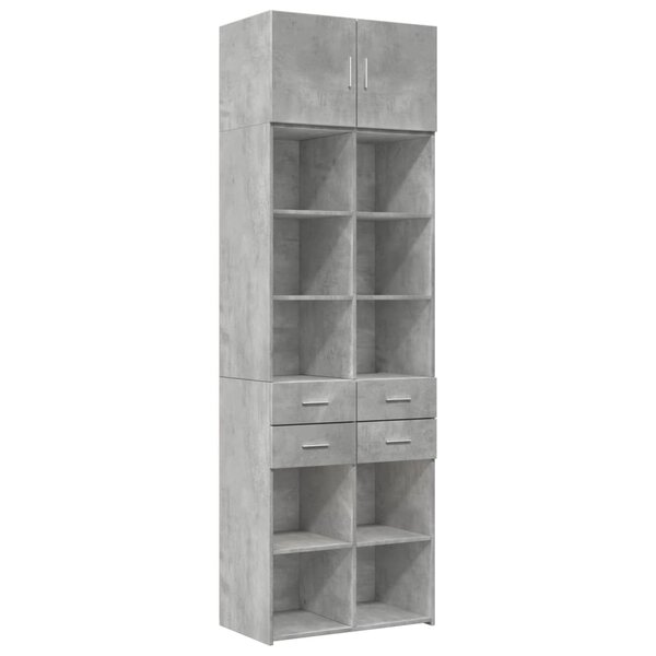 vidaXL Armoire de rangement gris béton 70x42 5x225cm bois d'ingénierie