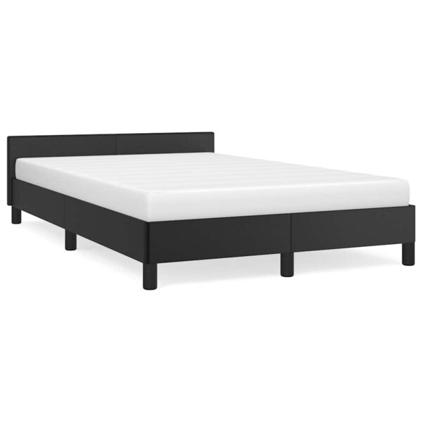 vidaXL Cadre de lit avec tête de lit sans matelas noir 120x200 cm