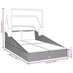 vidaXL Transat avec toit pliable gris 200x114x128 cm résine tressée