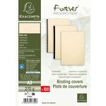 Paquet De 100 Couvertures Grain Cuir Pour Reliure A3 - Ivoire - Papeteries De Clairefontaine