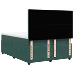 vidaXL Sommier à lattes de lit et matelas Vert foncé 160x200cm Velours