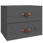 vidaXL Table de chevet murale Gris 50x36x40 cm
