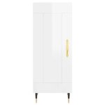 vidaXL Buffet Blanc brillant 34 5x34x90 cm Bois d'ingénierie