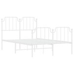 vidaXL Cadre de lit métal sans matelas et pied de lit blanc 120x200 cm