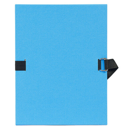Chemise à sangle Dos extensible 12 cm Papier toilé 24 x 32 cm Bleu clair EXACOMPTA