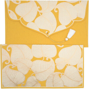 PAPERTREE NATURE Lot de 5 Enveloppes cadeau 19X10 cm Ivoire/ Bouton d'or