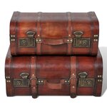 vidaXL Coffre de rangement vintage Bois Marron 2 Pièces