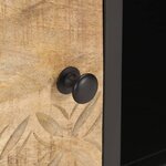 vidaXL Meuble TV avec porte sculptée 130x30x40cm Bois de manguier brut
