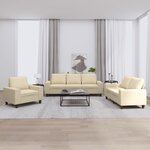 vidaXL Ensemble de canapés 3 Pièces crème tissu