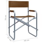 vidaXL Chaises de metteur en scène lot de 2 Acier Marron