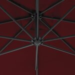 vidaXL Parasol déporté avec mât en acier 250x250 cm Rouge bordeaux