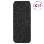 vidaXL Tapis d'escalier 15 Pièces 60x25 cm Anthracite Rectangulaire