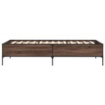 vidaXL Cadre de lit chêne marron 75x190 cm bois d'ingénierie et métal