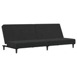 vidaXL Canapé-lit à 2 places avec repose-pied noir velours