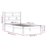 vidaXL Cadre de lit 90x190 cm Simple Bois massif
